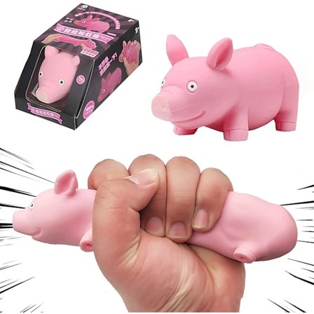 Stress Relief for Voksne Barn, Rosa Gris Stress Relief Elastiske Fidget Leker, Klem Utpakking Leker, Håndgrep Angstlindringsleker, Sensoriske Fidget 