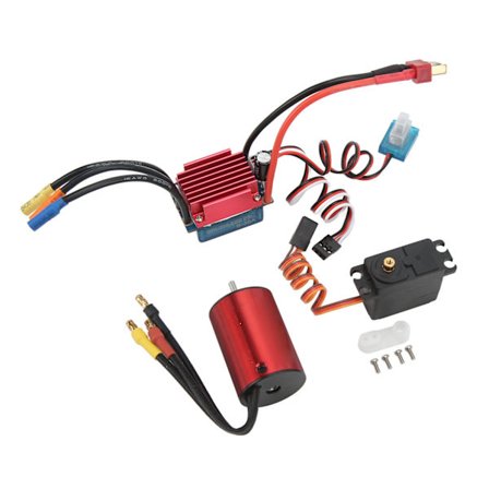 Børsteløs motorsæt 4500KV Motor Effektiv 2,2KG Servo 35A Børsteløs motor ESC-sæt til 1/14 1/16 RC-bil