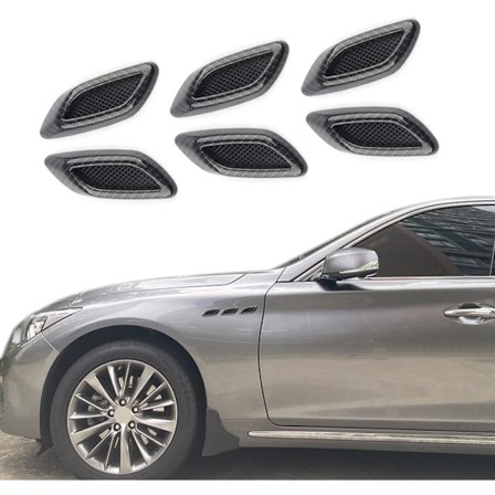 6 kpl Auton Lokasuojan Koristelistat Ilmanottoaukko Yleismallinen Auton Ilmavirran Puskurin Sivutuuletusaukon Tarrat Kauha Konepelti Ovi Hiilikuitu 