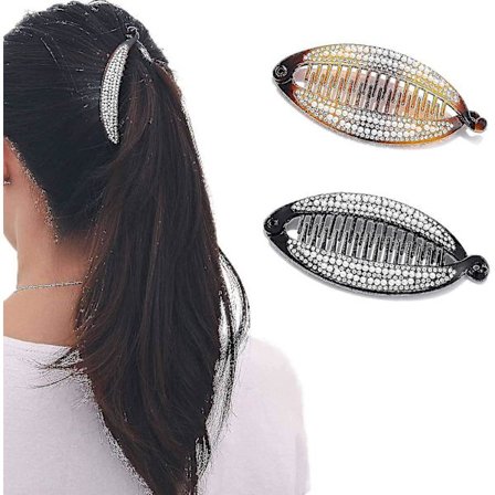 Banaanin hiuspihdit mustat kalanmuotoiset pihdit kristalli banaanin hiuspihdit helmi hiukset