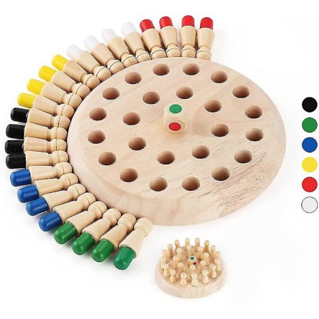 Trebrikke Memory Match Stick Sjakkspill Sett, Morsomt Blokk Brettspill Foreldre-barn Interaksjon Leker For Bo