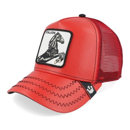 Goorin Bros. - Red trucker Czapka Z Daszkiem - Faux Leather Cherry Mustang Trucker @ Hatstore