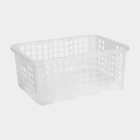 Förvaringskorg i plast Nordiska Plast Rondo, transparent, 385 x 295 x 170 mm, 12 liter