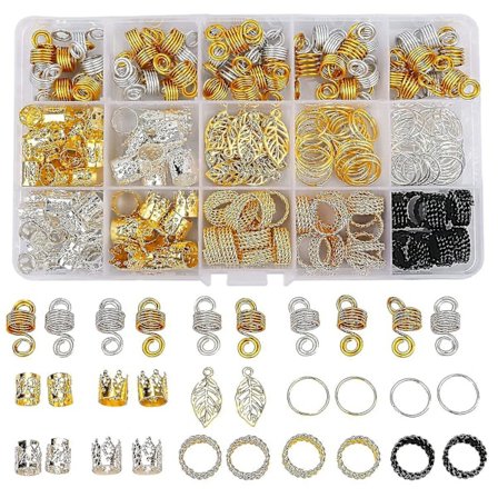 200 stk. Perler til hår fletninger, hår smykker til kvinder fletninger, metal guld fletninger ringe manchetter clips til dreadlock tilbehør hår 