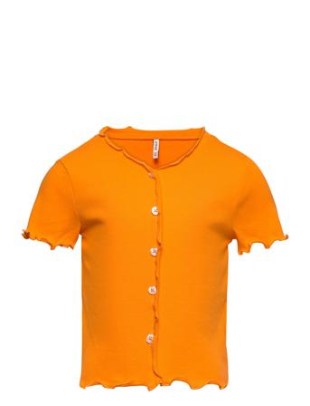 Koglaila S/S Button Top Jrs Strikkegenser Cardigan Oransje Kids Only*Betinget Tilbud
