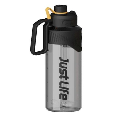 1800 ml Stor Kapacitet Med Sugerørshåndtag Dobbelt Drikketilstand Gym Vandflaske Sort