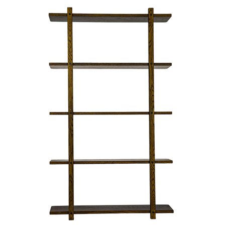 Core reol, 5 hylder - Røget eg - 80x20x136,4 - Opbevaring