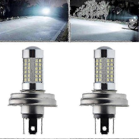 2025 2 stk. Motorcykel P45t R2 66smd Led Forlygtepære Høj/Lav Bjælke Til Scooter Knallert Hvid 6000k 6v 12v -bp