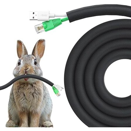 Hunde Kat Ledningsbeskytter, 3 meter - 9,5 mm Kabelstyringsmuffe, Beskytter ledninger mod kæledyrs tygning, Udvidbar flettet kabelstyringsmuffe, Sort