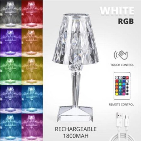 16RGB LED-kristallbordslampa Diamond Rose Bar nattljus