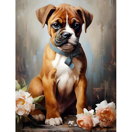 5D Diamantmaleri Lojal Hund 30x40cm (Stil 13)