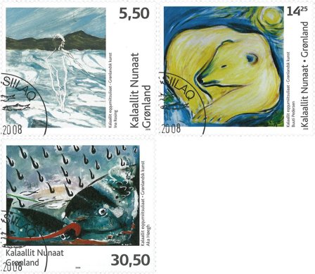 Grønland - Nutidig kunst - Stemplet sæt 3v