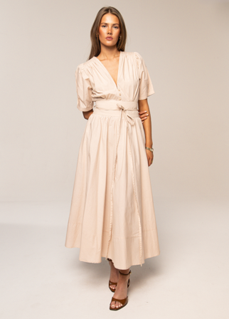 MISSMAYA - Maria Dress Golden Beige Poplin - XL