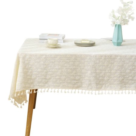 Pastoral bomull og lin blomsterklokke duk, 140*140cm