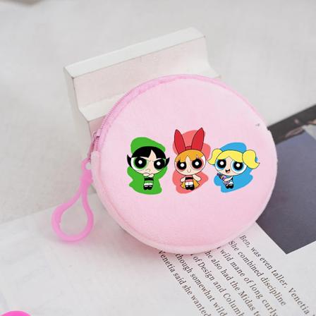 Kawaii Powerpuff Piger Anime Mini Pengeskrin Børn Sød Plys Tegnebog Børn Tegneserie Trykt Kort Holder Taske Vedhæng Gaver wallet18-XNJ 100 1pc