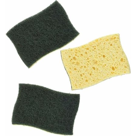 Klassisk skursvamp, 3 svampar per förpackning - För rengöring av gjutjärn