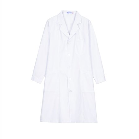 Professionel laboratoriefrakke til damer, langærmet medicinsk frakke i polycotton