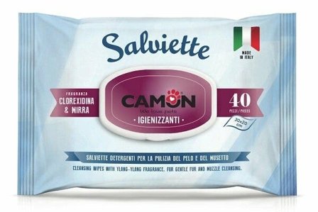 Camon Salviette Mirra e Clorexidina Per Cani/Gatti 40 Pezzi
