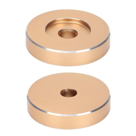 45 RPM Pladeafspiller Adapter Stort Hul Konverteringsark Vinyl Sort Klemme Adapter til de fleste store hulplader - Guld