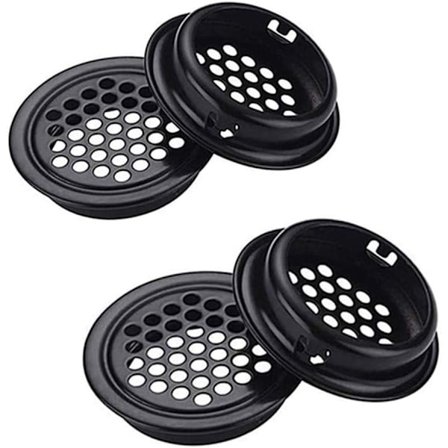 6 stk. Runde Ventilationsventiler, 60 mm Rustfrit Stål Luftventil Dæksel Skabsventilationsventiler til Køkken Soveværelse Badeværelse