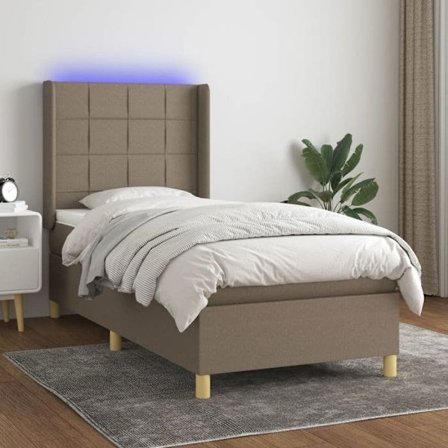 Maison Exclusive - Ribbotten för säng med madrass och LED Taupe 80x200cm Tyg