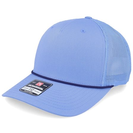 Richardson - Bleu trucker Casquette - 112fpr Solid Columbia Blue W/Navy Rope Trucker @ Hatstore