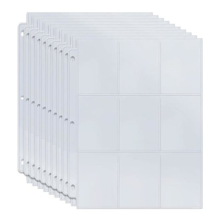 10-pak - Plastlommer til Samlekort - Card Sleeves 9-lommer