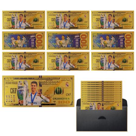 Ronaldo-tähtijalkapallon muistoseteli Euroopan Cupin oheistuote hiekkasuperliigan muistoesine oheistuote 10pcs and envelope 2