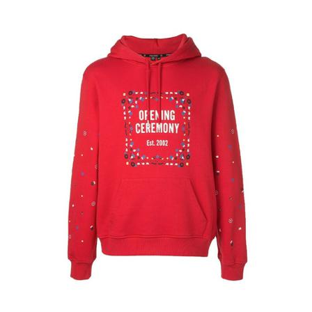 Opening Ceremony Hoodies röd, unisex, unisex, Storlek: M