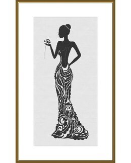 Broderikit Tavla Kvinna Med Blomma - Nova Sloboda