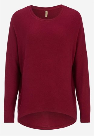 Soyaconcept - Supermjuk trikåtopp - vinrödmelange - för damer - M (40) - Cellbes
