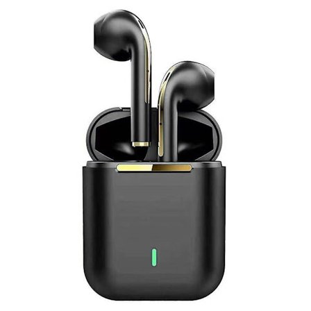 j18 Tws Bluetooth-øretelefoner Vanntett Stereo Musikk Gaming Trådløst Headset(Svart)