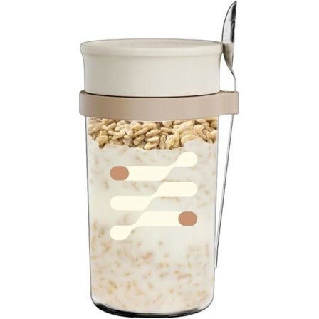 Yoghurtbæger - Uspecificeret - 500 ml - Glas - Genanvendeligt - Lufttæt låg