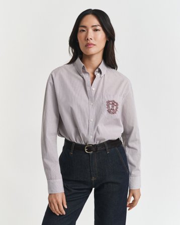 GANT Damen Relaxed Fit Classic Graphic Popeline Bluse (36)
