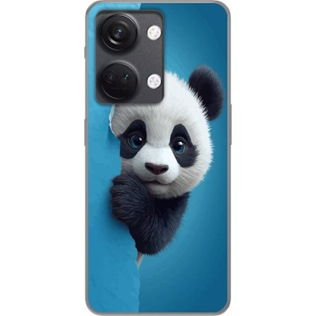 Kompatibelt Mobildeksel til OnePlus OnePlus Nord 3 Søt panda som ser ut gjennom papir i en myk 3D-illustrasjon