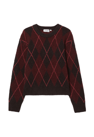 Carin Wester Argyle-mönstrad jumper ECRIN Stickat Röd S
