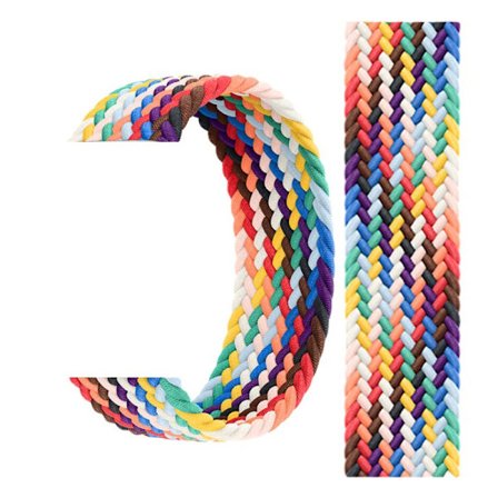 Flettet Solo Loop Strækbar Elastisk Rem Kompatibel med Apple Watch