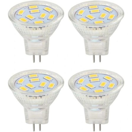 Kuuma tarjous edulliseen hintaan! LED MR11 -lamput 2W 12V, GU4 Lämmin valkoinen 3000K, 20W halogeeniekvivalentti, MR11 G4/GU4.0 LED-lamppu (4 kpl) - 