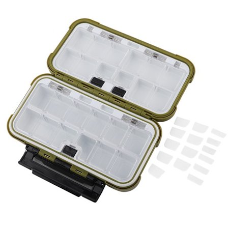 24 Rom Fiskeredskaper Tilbehør Utstyr Oppbevaring Vanntett Boks Militærgrønn
