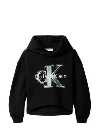 Festive Graphic Fleece Hoodie Black Calvin Klein