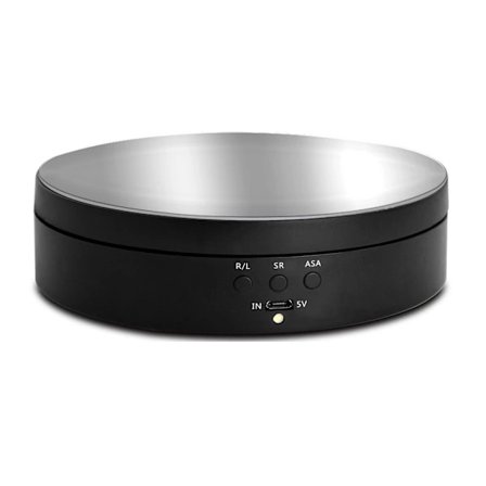 Elektrisk roterende displaystand med/uden spejl, 3 hastigheder, til smykker, batteridrift og USB-strømforsyning Sort spejl