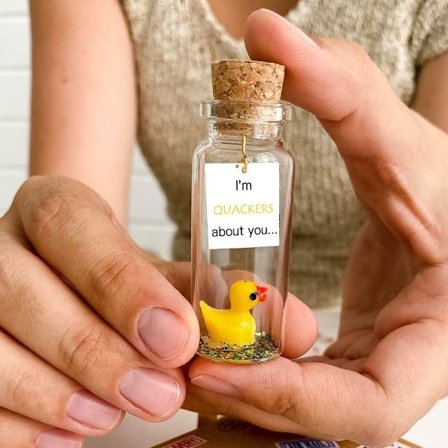 Duck Wishing Bottle Mini Wishing Glasflaska Dekorativ