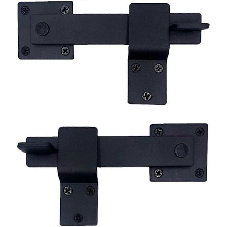 1 stk. Kraftig 5,5" Dørlås i smedejern, Solid metalspærre til trædør/hegn Giver mere sikkerhed og privatliv Sort