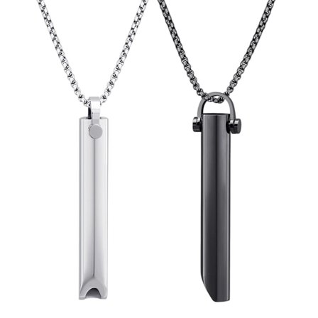 Halskæde til rygestop, kontrolleret vejrtrækningsteknik med lydløs betjening, Breathlink-teknologi til angstlindring, rustfrit stål Fum