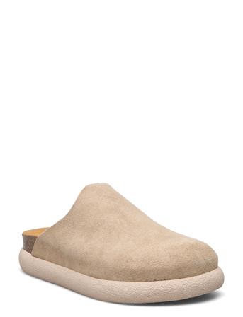 Sl Ivy Suede Beige Shoes Clogs Flat Mules Beige Scholl*Betinget Tilbud