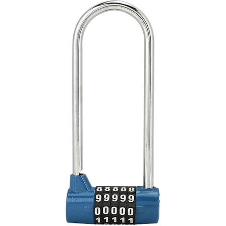 5-bit kombinationshængelås U-type sikkerhedslegering ekstra lang kombinationslås med kombinationslås (blå)