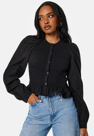 ONLY New Aspen LS Smock Top Black Klær