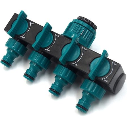 Have Splitter 4-vejs vandingssplitter Havevanding Irrigation Tool Med afspærringsventil Europæiske standarder