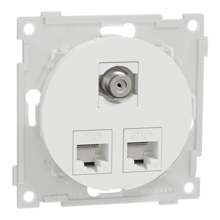 Elko EKO50123 Modularuttag 2x8 Kat 6 UTP 1x F/F Renvit, Dator & surf