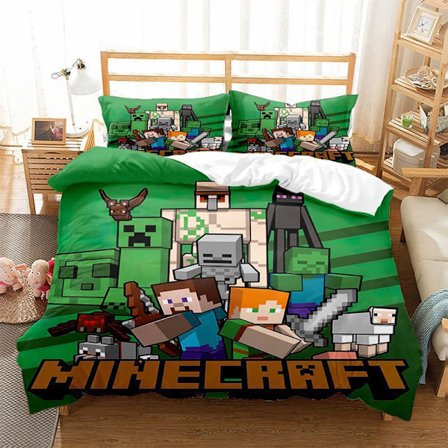 Minecraft 3-delad täcke-set, 180x200cm